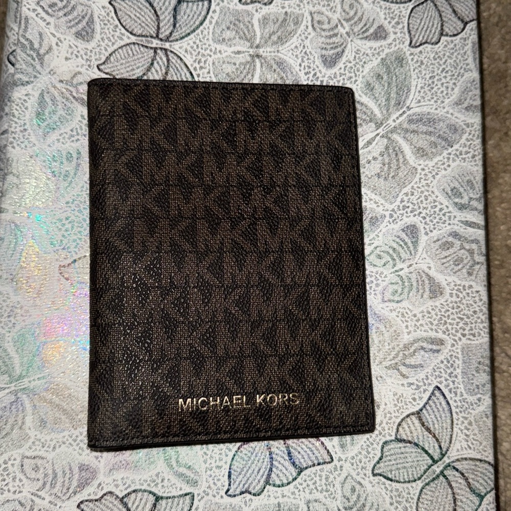 Brown MK logo Passport Holder